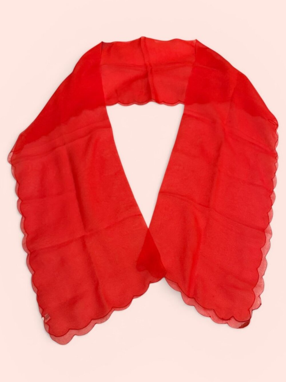 Red Scarf 100% Silk